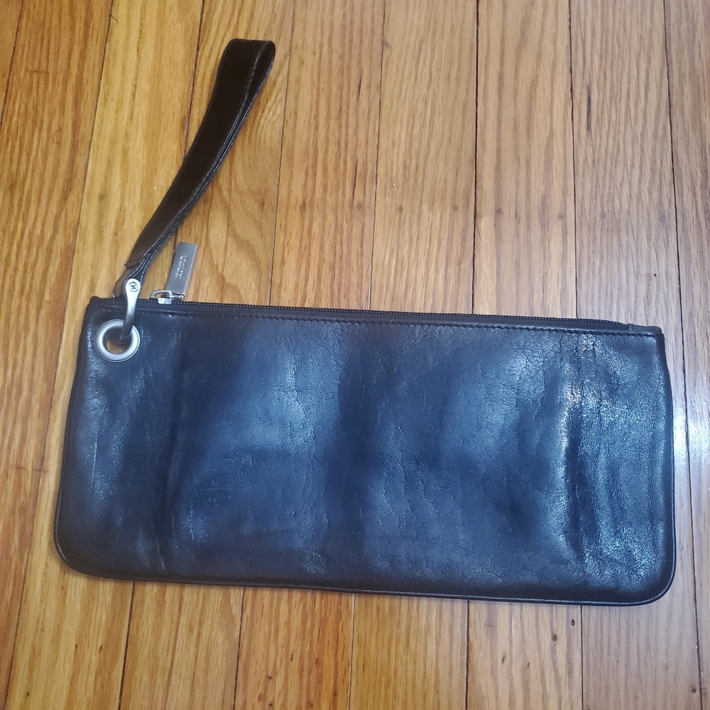 HOBO Vida International  Black Leather Wristlet Bag Womens